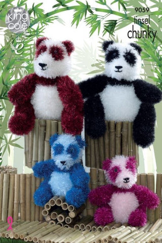 King Cole Tinsel Chunky Pattern 9059 - Panda Toys