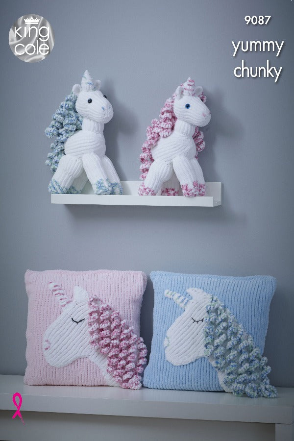 King Cole Yummy Pattern 9087 - Unicorn & Cushion