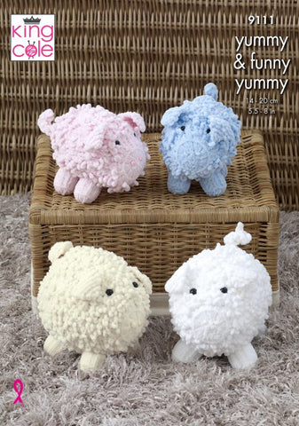 King Cole Funny Yummy & Yummy Chunky Pattern 9111- Pigs
