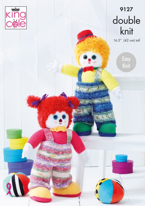 King Cole 9127 Knitting Pattern 9127 - Splishy & Splashy Clowns Toys