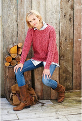 Stylecraft Alpaca Tweed Chunky Pattern 9209  -  Checkerboard Cable Cardigan & Jumper