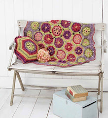 Stylecraft Batik DK Pattern 9298 - Crochet Hexagon Flower Blanket & Cushion