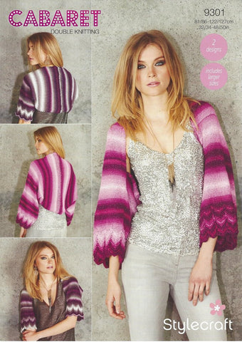 Stylecraft Cabaret DK - Pattern 9301  - Shrugs - NOW €1.00