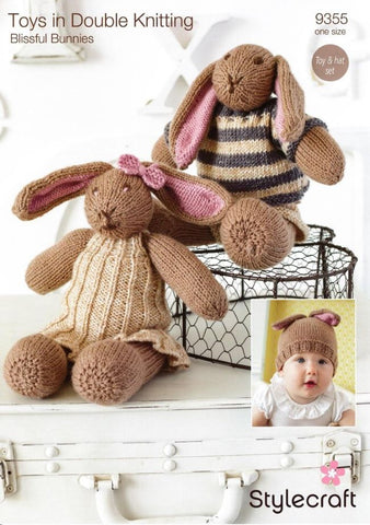 Stylecraft Special DK and Batik DK Pattern 9355 - Bunny Toys & Hat