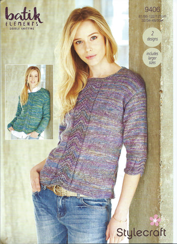 Stylecraft Batik Elements DK Pattern 9406 - Sweaters
