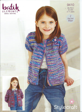 Stylecraft Batik Elements DK Pattern 9410 - Cardigans