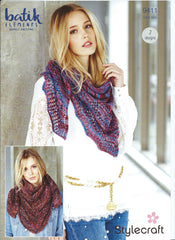 Stylecraft Batik Elements DK Pattern 9411 - Shawls