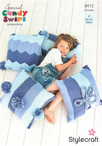 Stylecraft Special Candy Swirl DK Pattern 9412 - Cushions