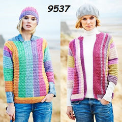 Stylecraft Batik Swirl DK Pattern 9537 - Sweater, Cardigan & Hat
