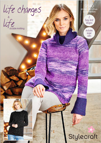 Stylecraft Life Changes DK & Life DK Pattern 9540 - Sweaters