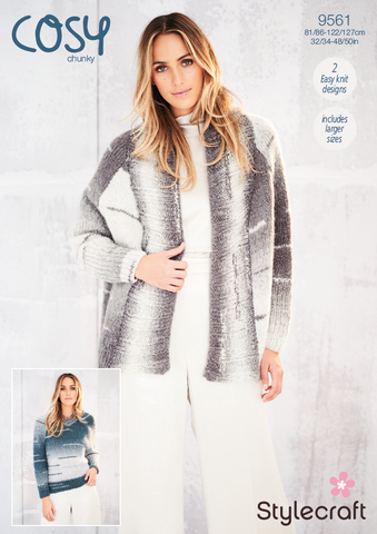 Stylecraft Cosy Chunky Pattern 9561 - Sweater & Jacket - NOW €1.00