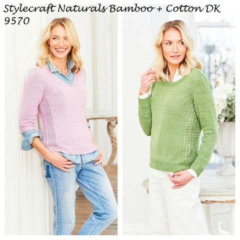 Stylecraft Naturals Bamboo + Cotton DK Pattern 9750 - Sweaters