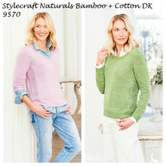 Stylecraft Naturals Bamboo + Cotton DK Pattern 9750 - Sweaters