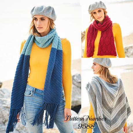 Stylecraft Bellissima DK Pattern 9588 - Scarf And Shawls