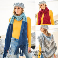 Stylecraft Bellissima DK Pattern 9588 - Scarf And Shawls