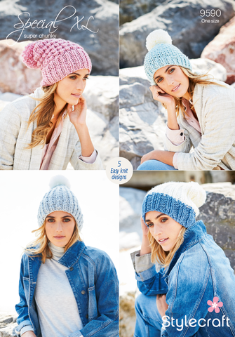 Stylecraft Special XL Super Chunky Pattern 9590  Hats