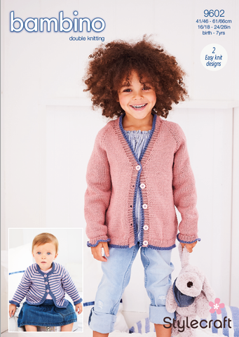 Stylecraft Bambino DK Pattern 9602 - Cardigans