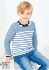 Stylecraft Bambino DK Pattern 9608 - Crochet Striped Top & Sweater