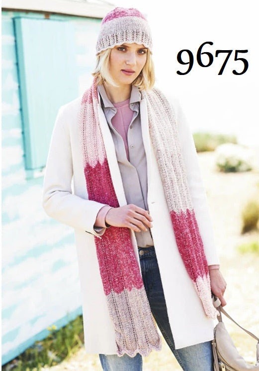 Stylecraft Batik Swirl DK Pattern 9675 - Cardigan, Scarf & Hat - Crafty