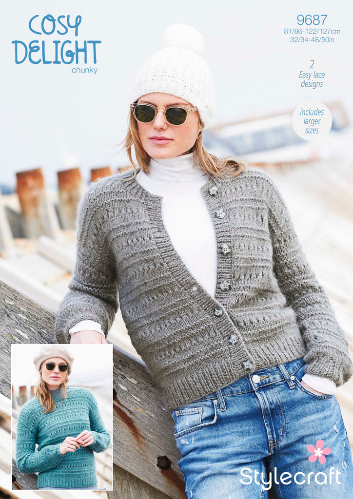 Stylecraft Cosy Delight Pattern  9687 - Sweater and Cardigan - NOW €1.00