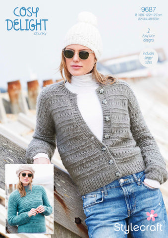 Stylecraft Cosy Delight Pattern  9687 - Sweater and Cardigan - NOW €1.00