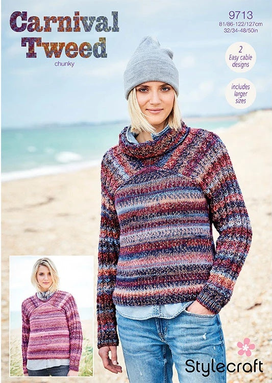 Stylecraft Carnival Tweed Pattern 9713 - Sweaters