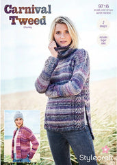 Stylecraft Carnival Tweed Pattern 9716 - Sweater & Jacket - NOW €1.00