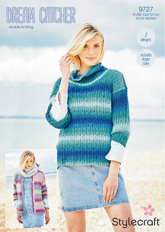 Stylecraft Dream Catcher DK Pattern 9727 - Jumper & Cardigan - NOW €1.00