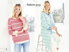 Stylecraft Naturals Bamboo + Cotton DK Pattern 9753 - Cardigan & Sweater