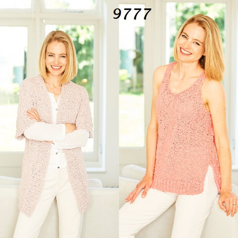 Stylecraft Pearls DK Pattern 9777 - Cardigan & Vest - NOW €1.00