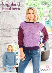 Stylecraft Highland Heathers Pattern 9793 - Boat Neck and Round Neck Sweaters