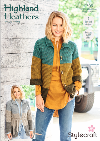 Stylecraft Highland Heathers DK Pattern 9795 - Cardigans