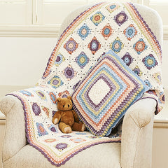 Stylecraft Naturals Bamboo + Cotton DK Pattern 9804  - Crochet Blanket & Cushion