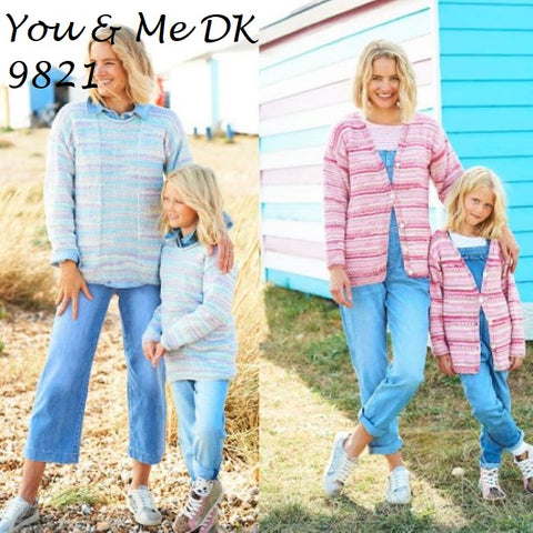 Stylecraft You & Me DK Pattern 9821 - Cardigan & Sweater - NOW €1.00