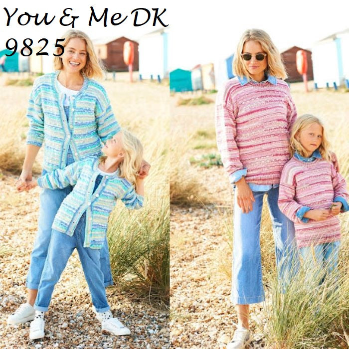 Stylecraft You & Me DK Pattern 9825 - Cardigan & Sweater