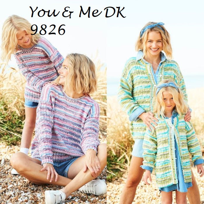 Stylecraft You & Me DK Pattern 9826 - Sweater & Cardigan