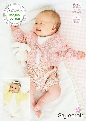Stylecraft Naturals Bamboo + Cotton DK Pattern 9828 - Cardigans