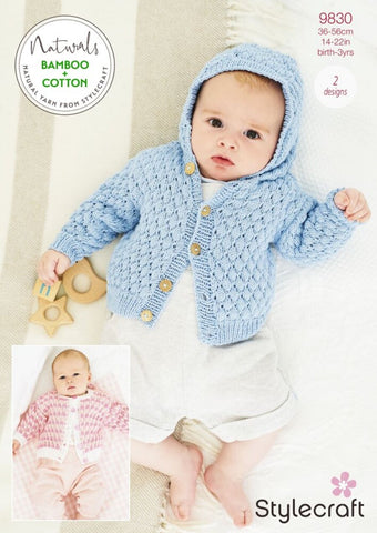 Stylecraft Naturals Bamboo + Cotton DK Pattern 9830 - Cardigans