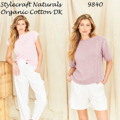 Stylecraft Naturals Organic Cotton DK Pattern 9840 - Tops - NOW €1.00