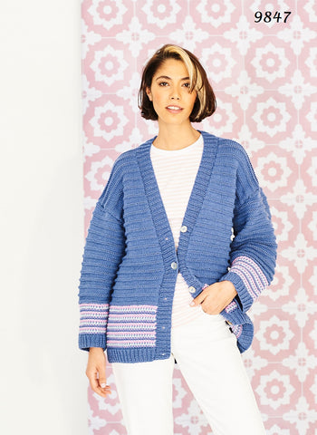 ﻿Stylecraft Bellissima DK Pattern 9847 - Cardigan & Sweater