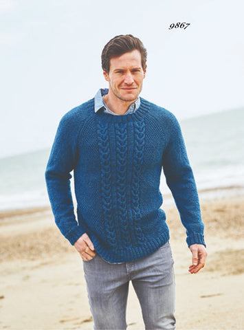 Stylecraft Highland Heathers Pattern 9867 - Round And V Neck Sweaters