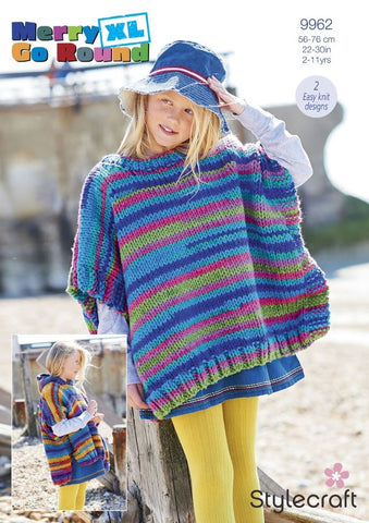 Stylecraft Merry Go Round XL Super Chunky Pattern 9962 - Ponchos