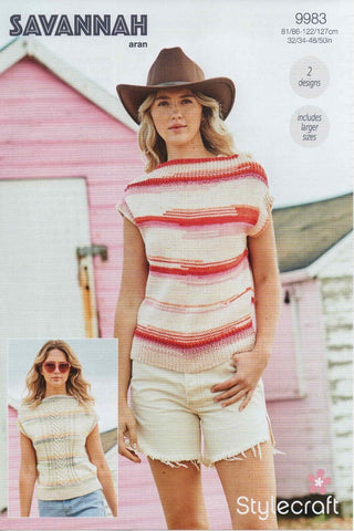 Stylecraft Savannah Aran Pattern 9983 - Tops - NOW €1.00
