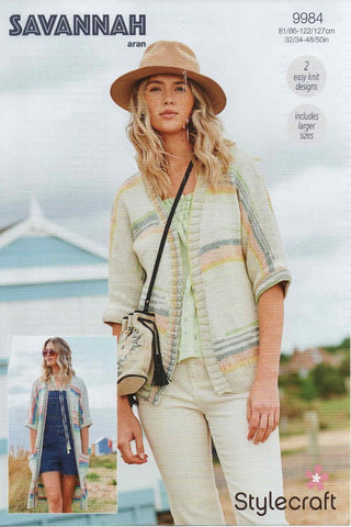 Stylecraft Savannah Aran Pattern 9984 - Cardigans - NOW €1.00