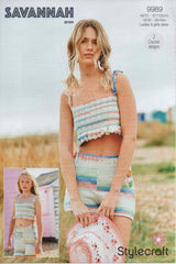Stylecraft Savannah Aran Pattern 9989 - Crochet Top & Shorts