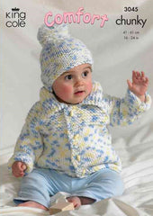 King Cole Comfort Chunky Pattern 3045 Sweater, Jacket, Bolero & Hat