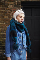 Debbie Bliss Elektra by Conway & Bliss - Pattern CB09 - Pompon Scarf - WAS 4.50 - NOW 1.00