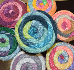 Stylecraft Batik Swirl DK Crochet Pattern 9488 - Ripple & Bolster Cushion