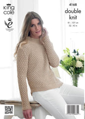 King Cole Giza Cotton DK Pattern 4168 - Cardigan & Sweater
