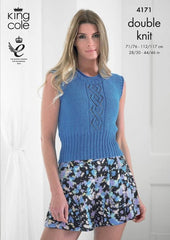 King Cole Bamboo Cotton DK Pattern 4171 - Summer Top & Sweater